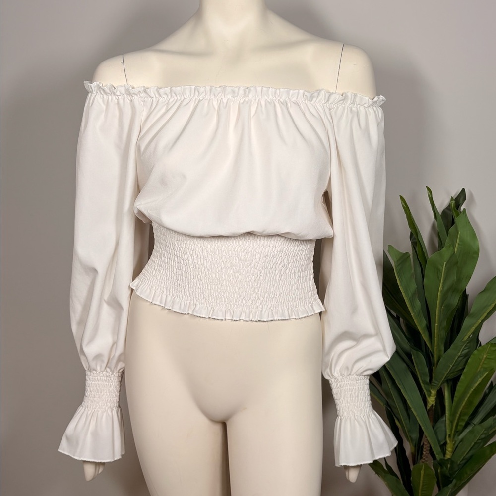 Chic Off-Shoulder White Blouse